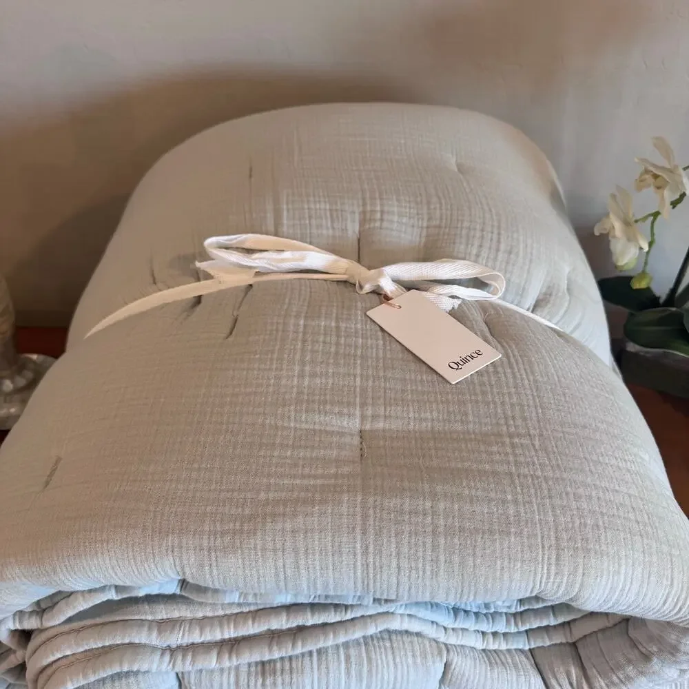 Quince Organic Cotton Gauze Dream Quilt Full/Queen Mist BNWOT